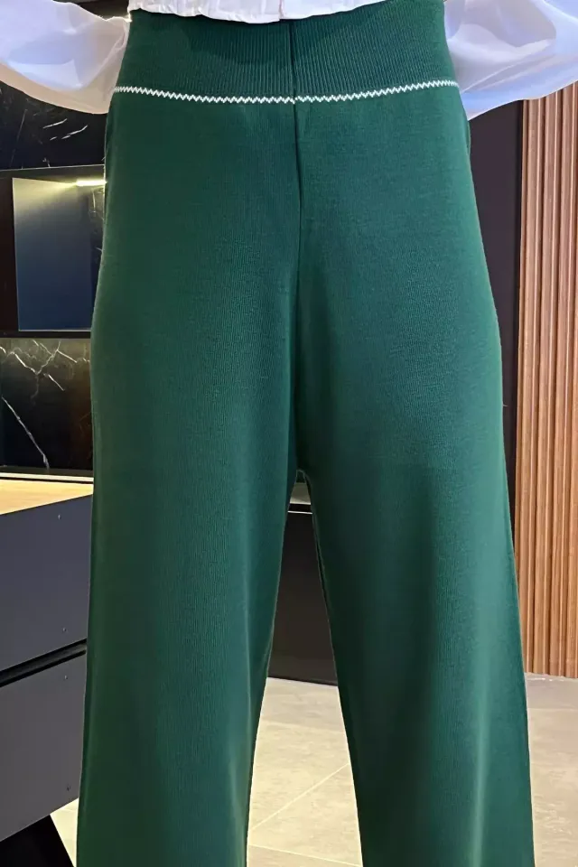 Kadın Triko Pantolon Zümrüt Yeşili